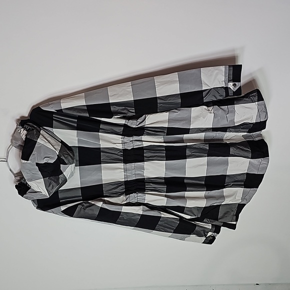 Happymum large black and white plaid zip up hooded maternity jacket - Picture 4 of 6